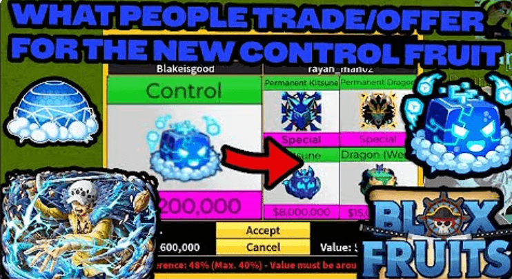 Control fruit value Blox Fruits 2026 trading price guide T0 tier physical permanent Domain