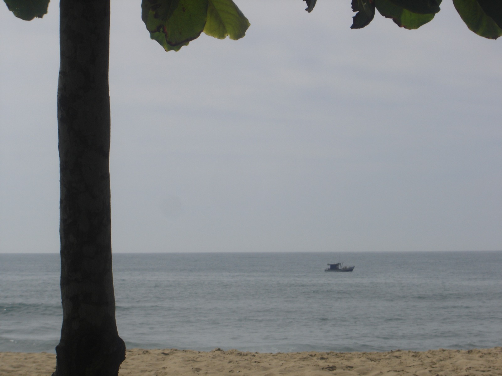 Lonely boat in the sea