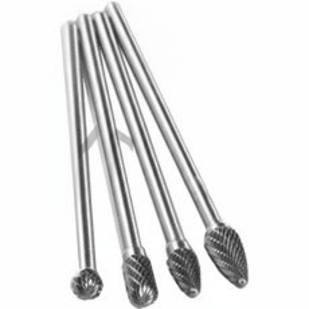 Carbide Burr Set, 150mm Long, 4-Piece, 1/4 Shank
