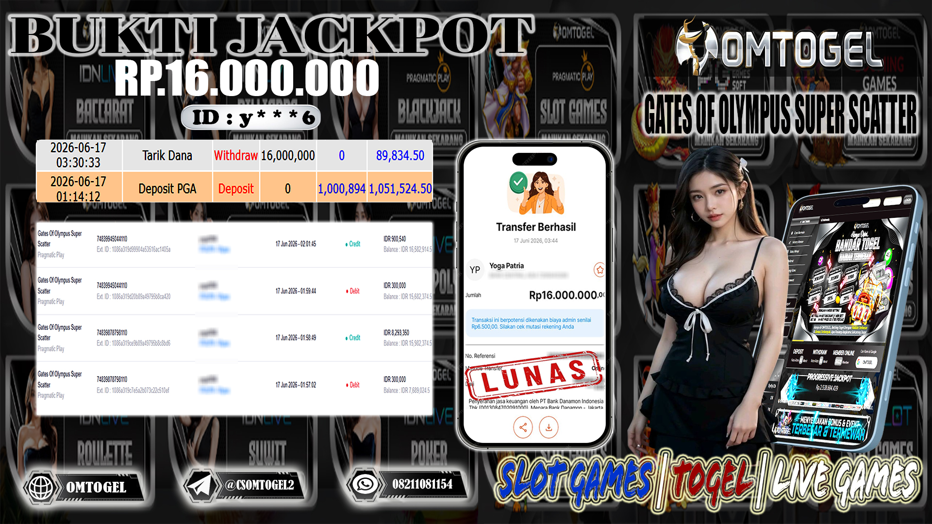 OMTOGEL JACKPOT PRAGMATIC GATES OF OLYMPUS SUPER SCATTER , Rp.16.000.000,- DIBAYAR LUNAS
