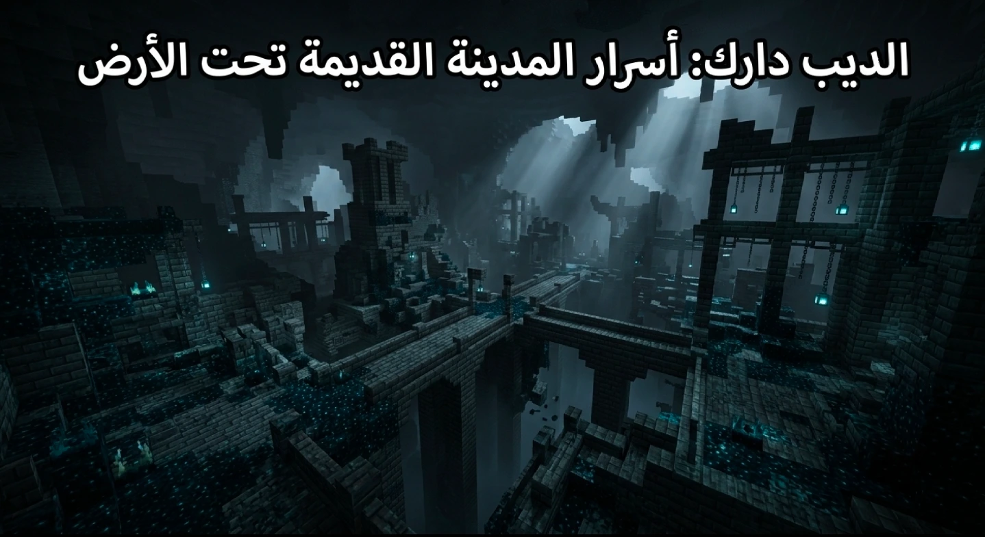 منطقة الديب دارك في ماينكرافت: رحلة داخل المدينة القديمة تحت الأرض
