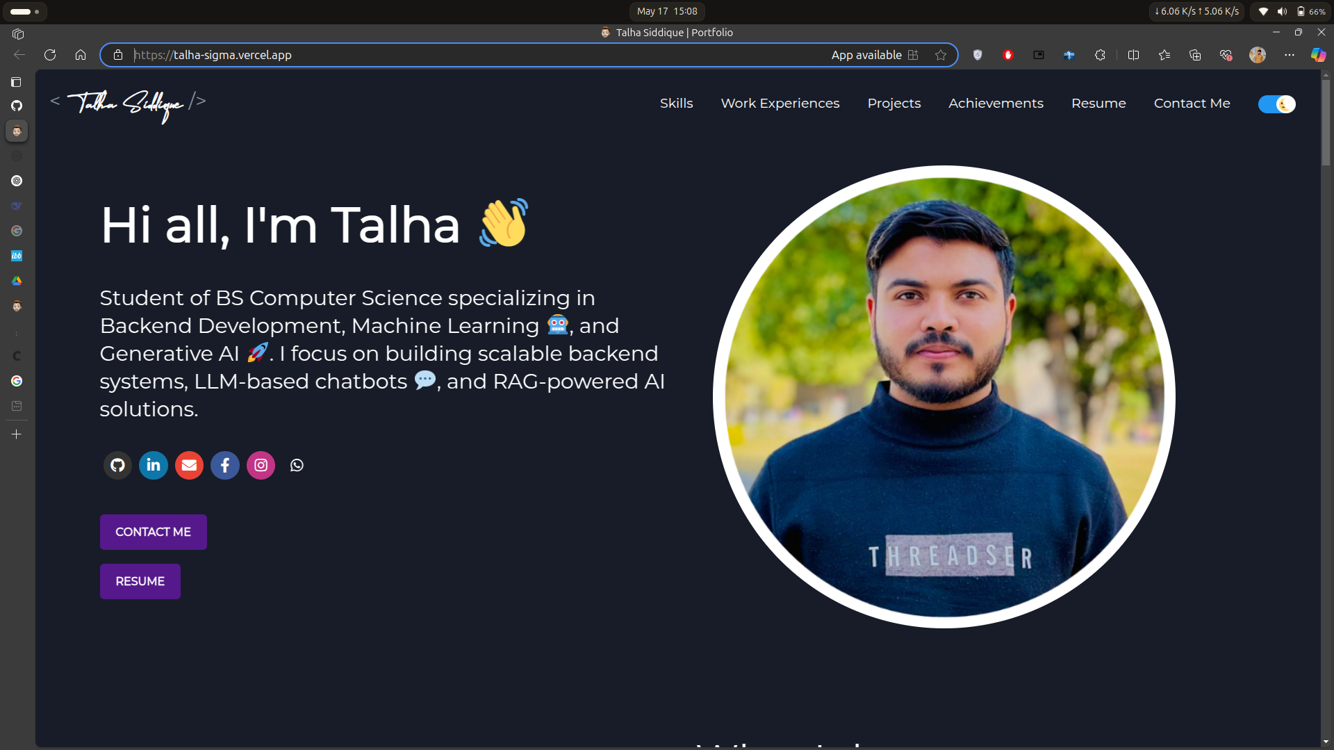 Developer Portfolio - old additional view