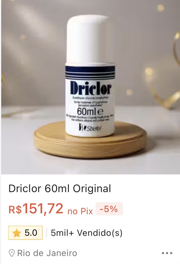 Driclor 60ml Original - Loja Shopee