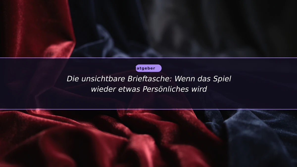 Die unsichtbare Brieftasche: Wenn das Spiel wieder etwas Persönliches wird