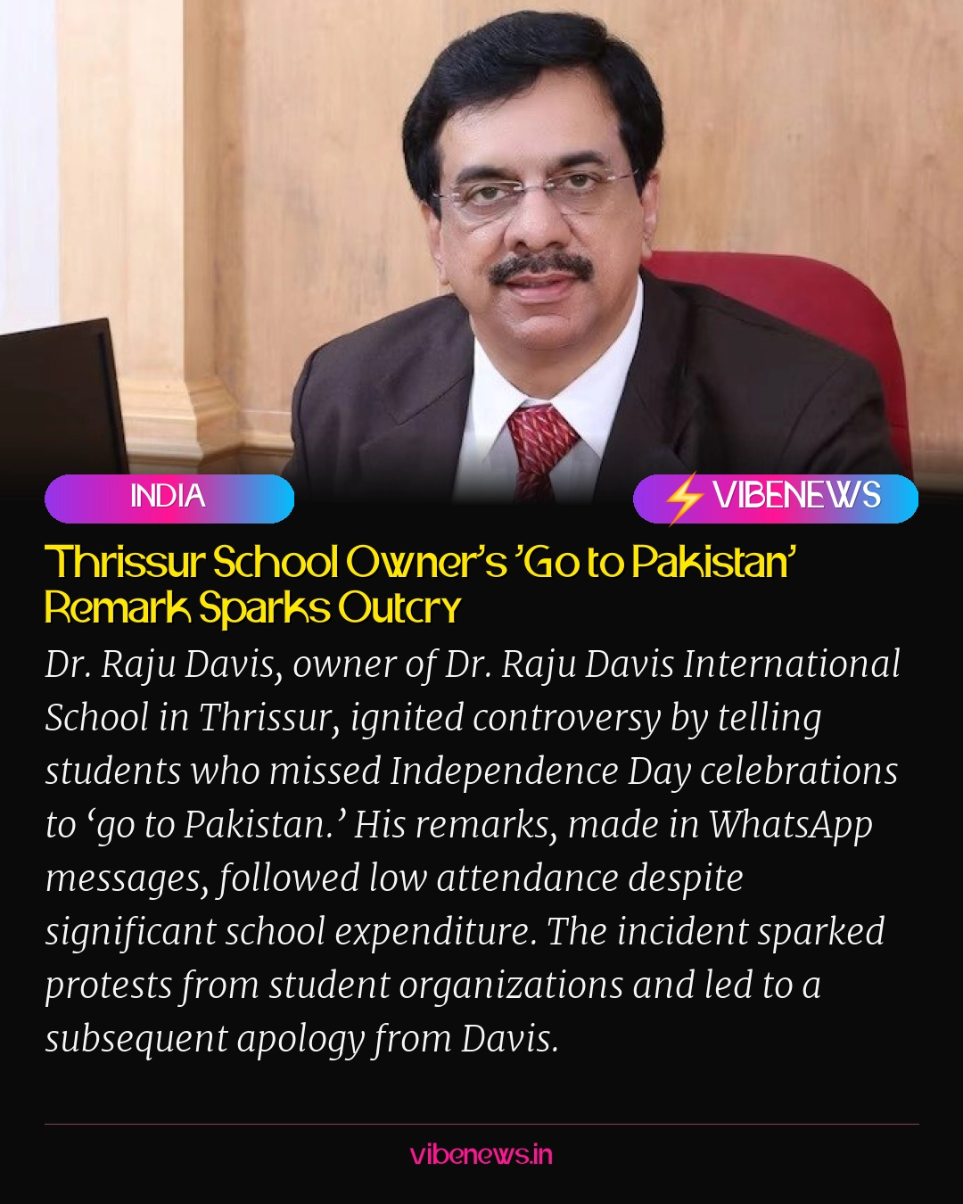 Thrissur School Owner’s ‘Go to Pakistan’ Remark Sparks Outcry
