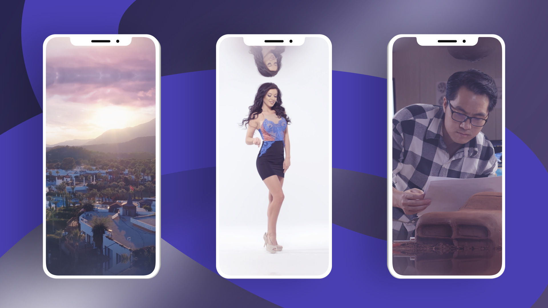 Purple Phone Screen Mockup