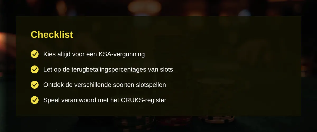 Onze tips voor de beste casino slots in Nederland — Checklist