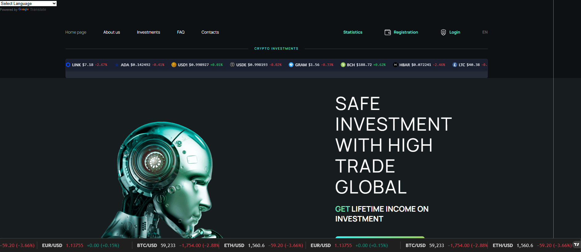 Screenshot of hightradeglobal.com