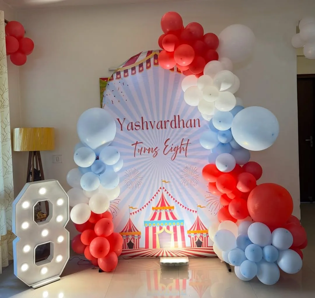 Carnival Circus Magic – Premium Balloon Arch & Backdrop Decoration
