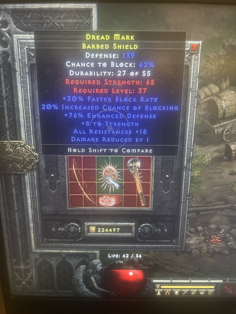 Barbed Shield 30/20 76 Ed 8 Str All Res 18 - Topic - d2jsp