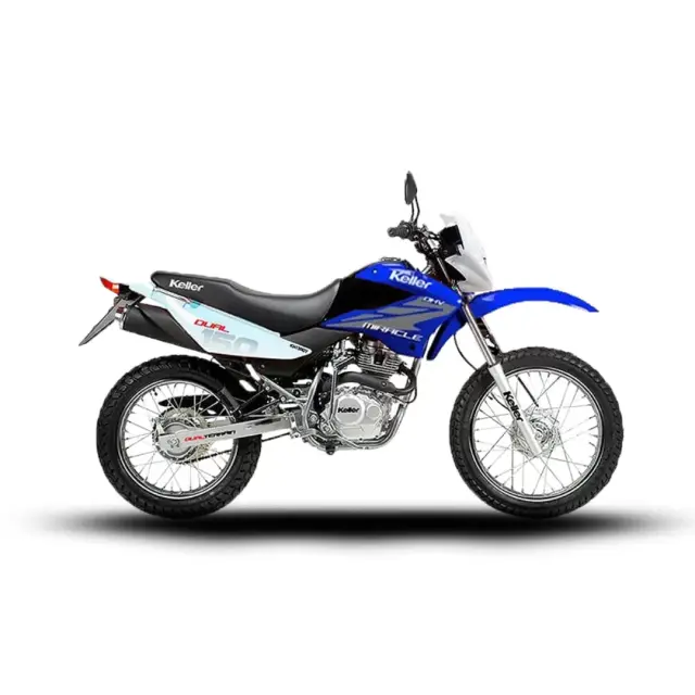 Moto Keller Miracle 150 Azul de perfil