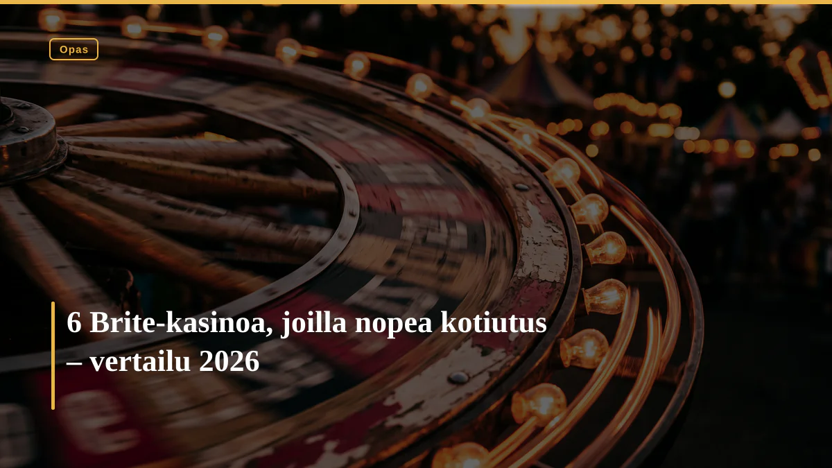 6 Brite-kasinoa, joilla nopea kotiutus – vertailu 2026