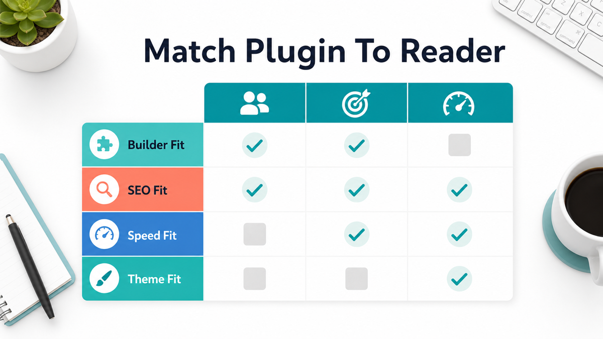 Comparison matrix for matching WordPress plugin affiliate programs to reader jobs