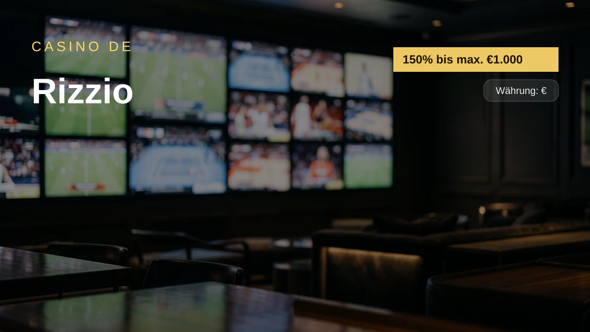 Rizzio Casino — Willkommensbonus 150% bis max. €1.000 + 40 FS, Zahlungen: Visa, Mastercard, Skrill, Neteller, Paysafecard