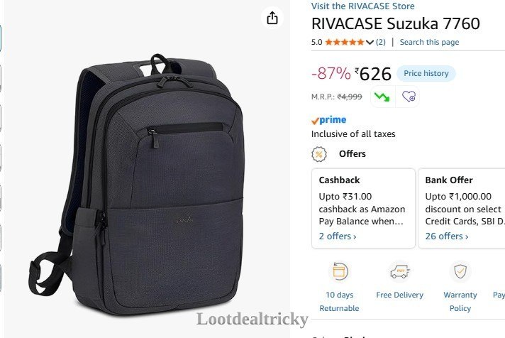 Rivacase Suzuka 7760 – Amazing Price Drop @ ₹626
