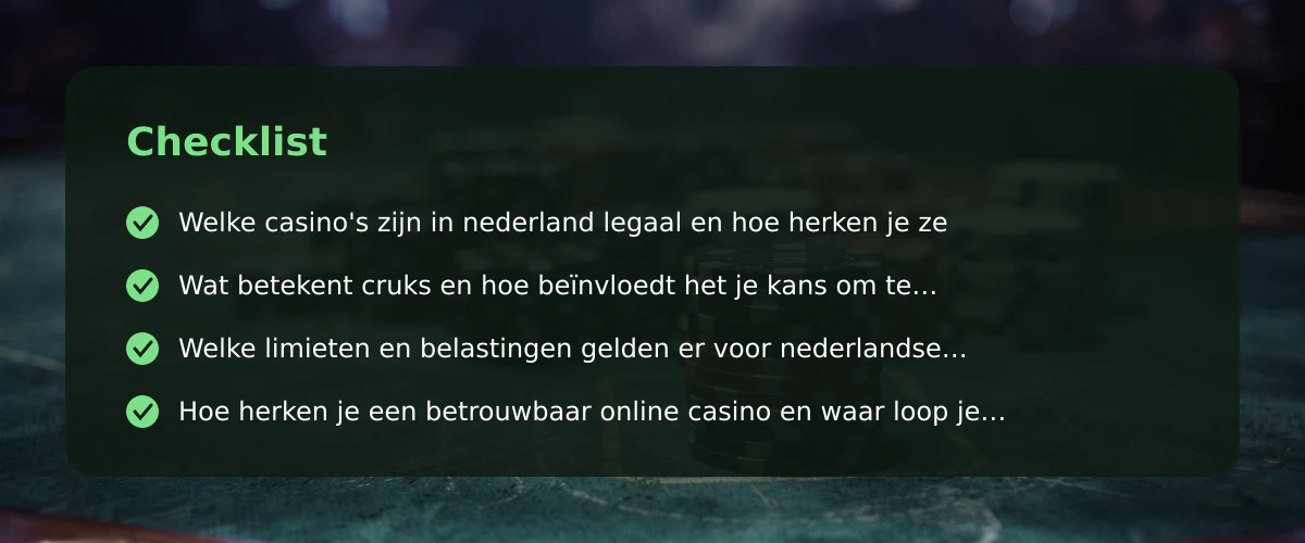 Online casino nederland: dit moet je echt weten voordat je speelt — Checklist