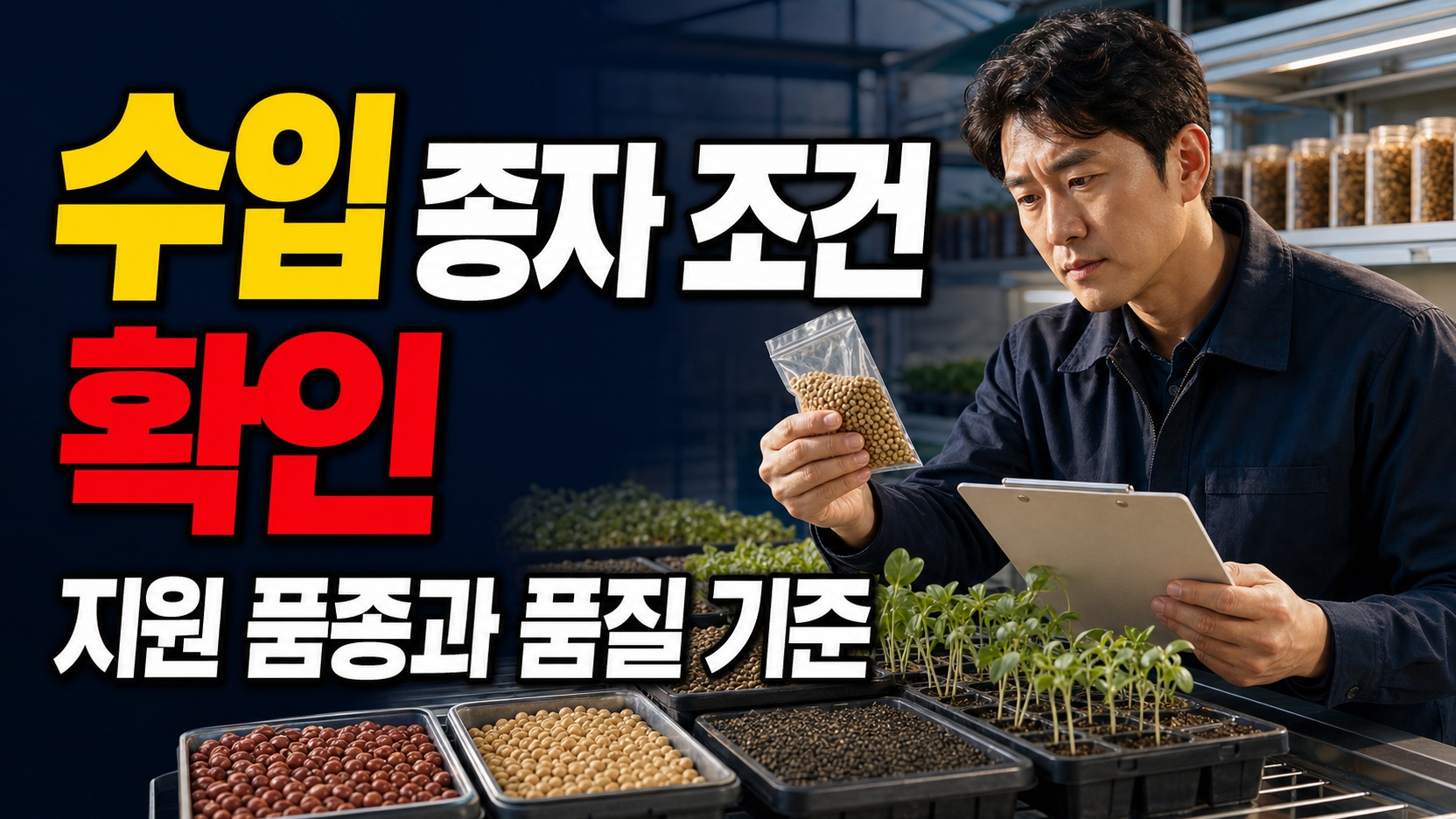 수입 종자도 될까? 전문단지조성용종자구입지원 품종·품질 조건 관련 핵심 정보를 상징적으로 보여주는 썸네일 이미지