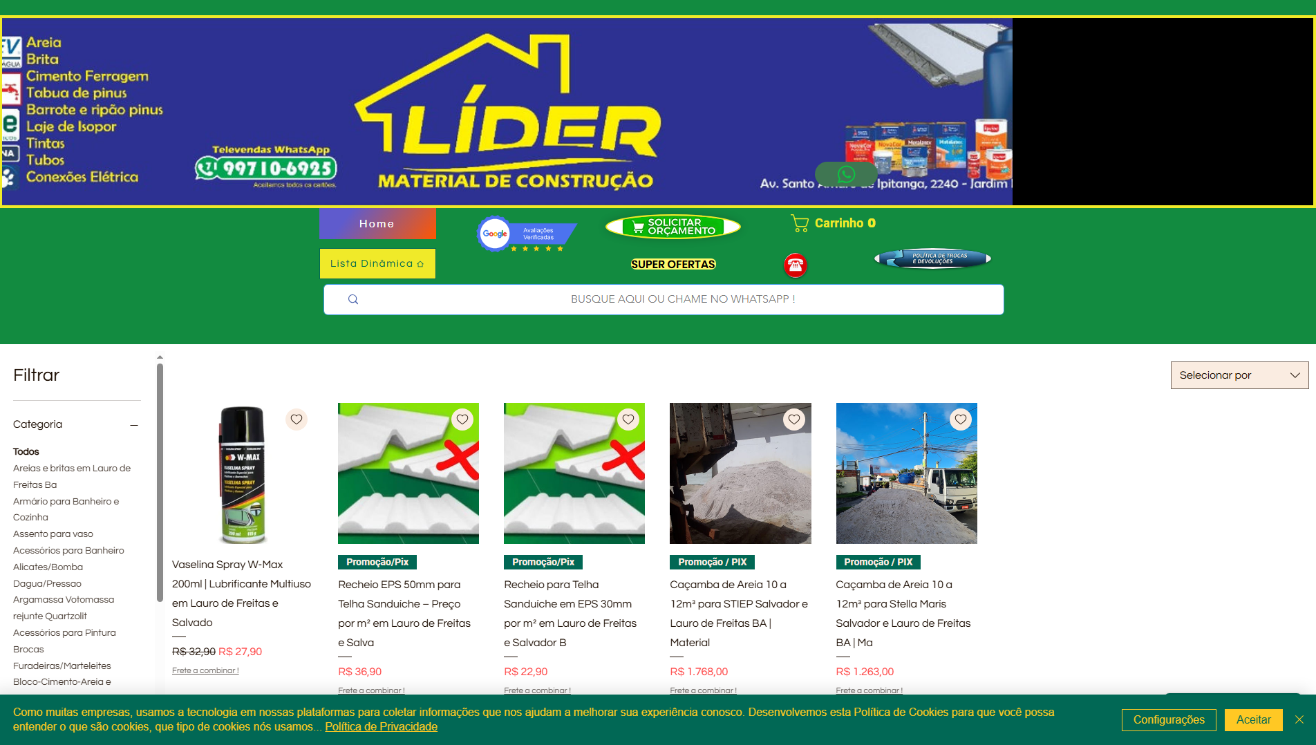 Stored capture of lidermateriais.store