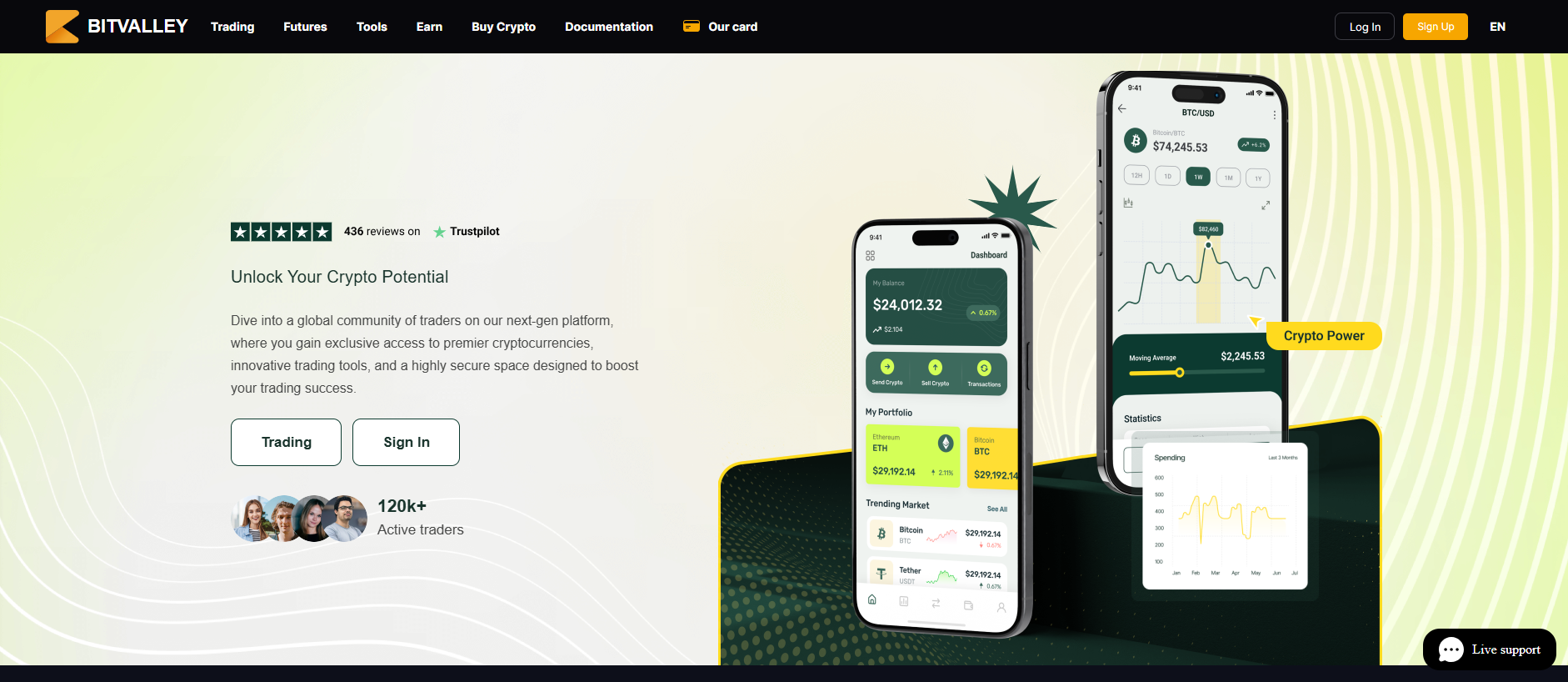 Screenshot of bitvalley.live