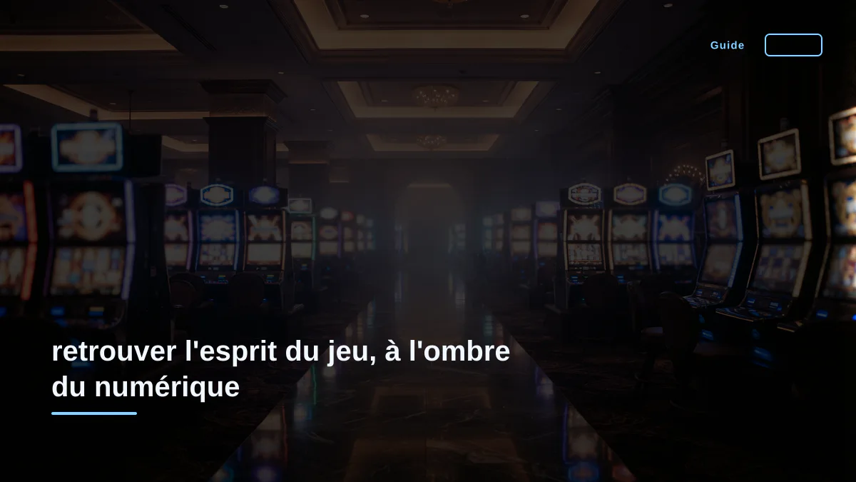 retrouver l'esprit du jeu, à l'ombre du numérique