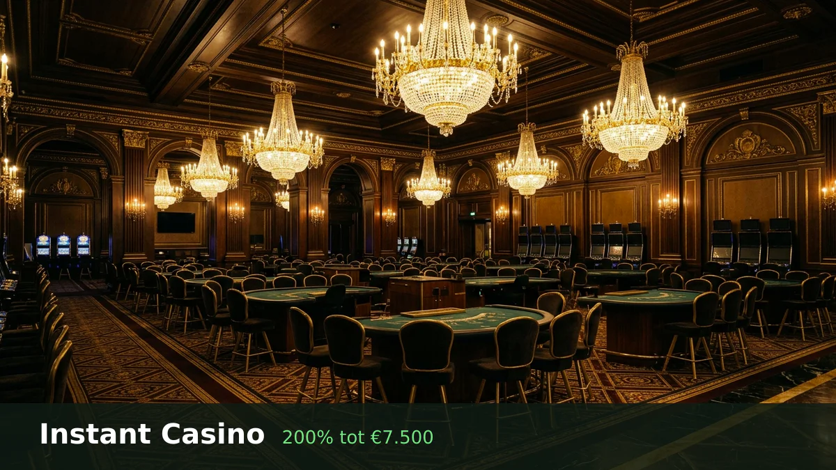 Instant Casino — welkomstbonus 200% tot €7.500 + 25 FS, betalingen: Visa, Mastercard, Sofort, Giropay, Pix