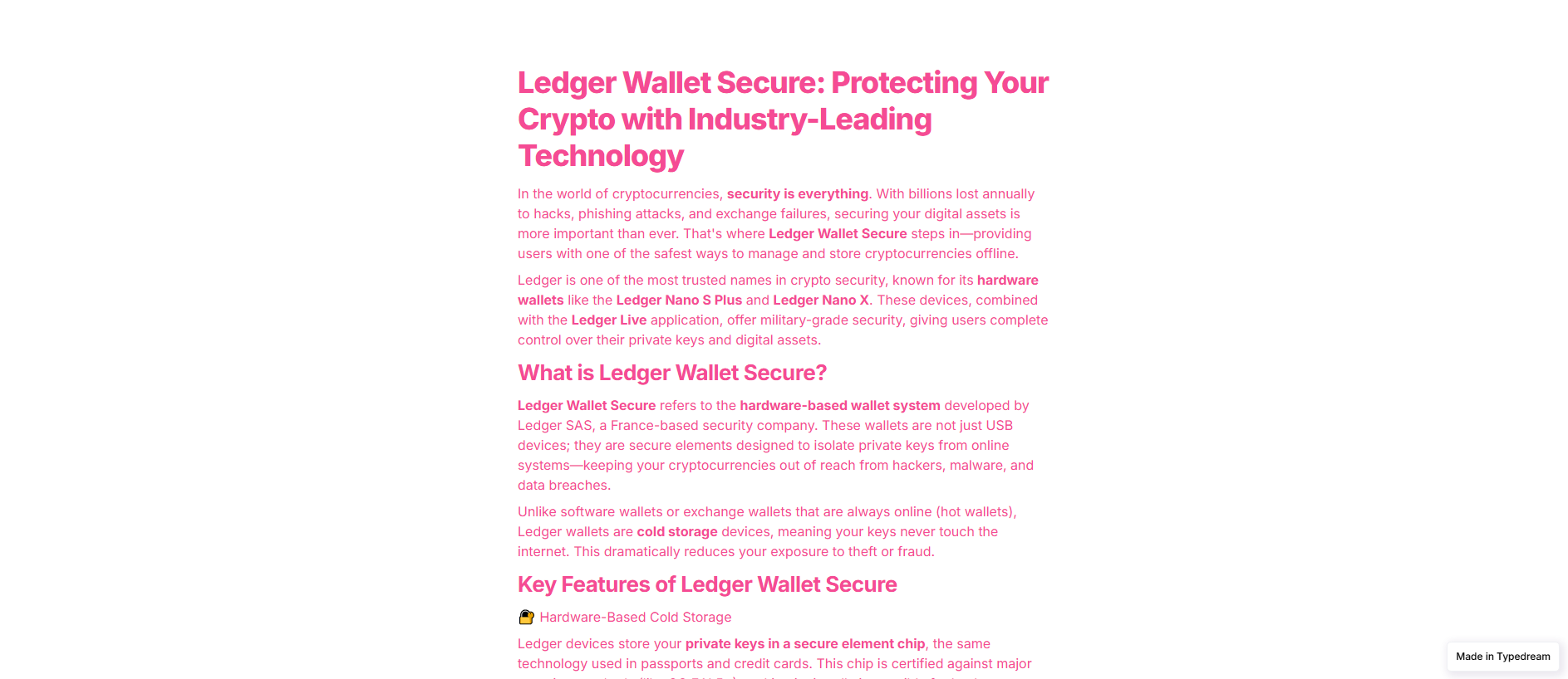 Stored capture of ledgr-walt-secure-td.typedream.app