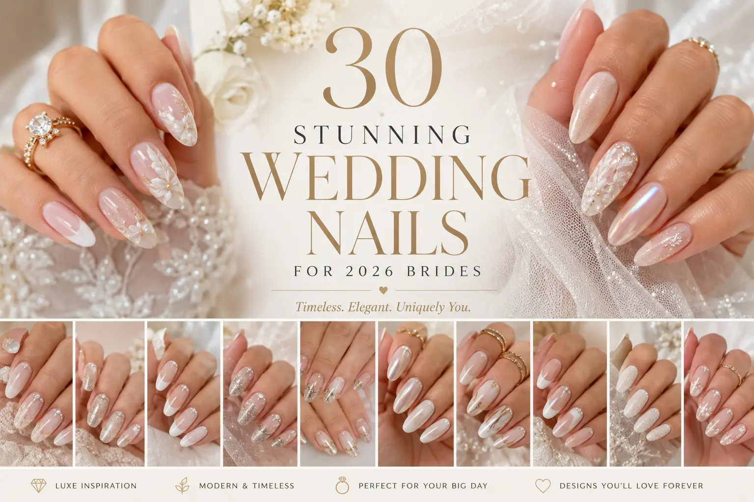 30 Stunning Wedding Nails for 2026 Brides
