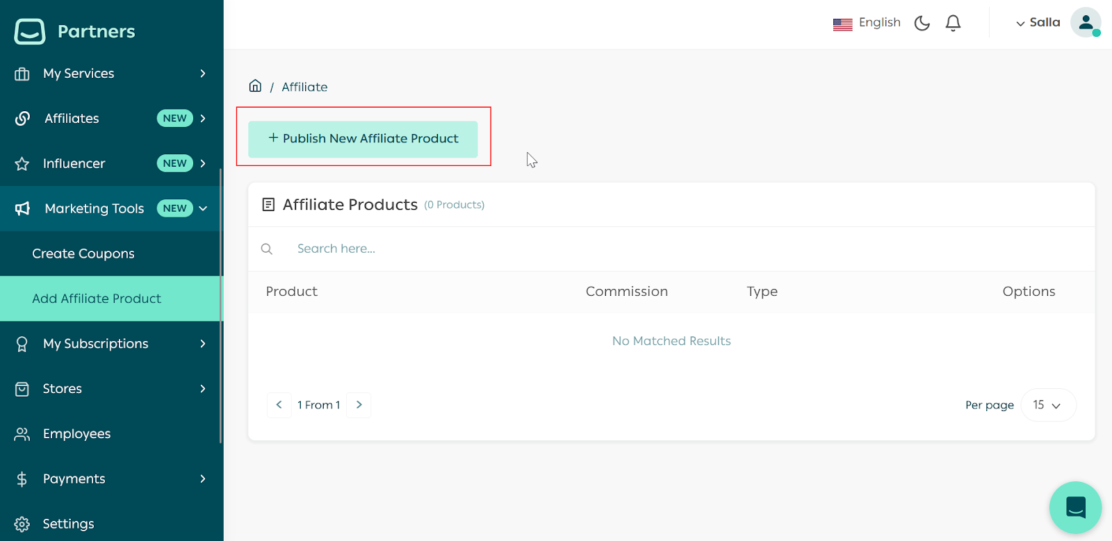 Publish Affiliate Product
