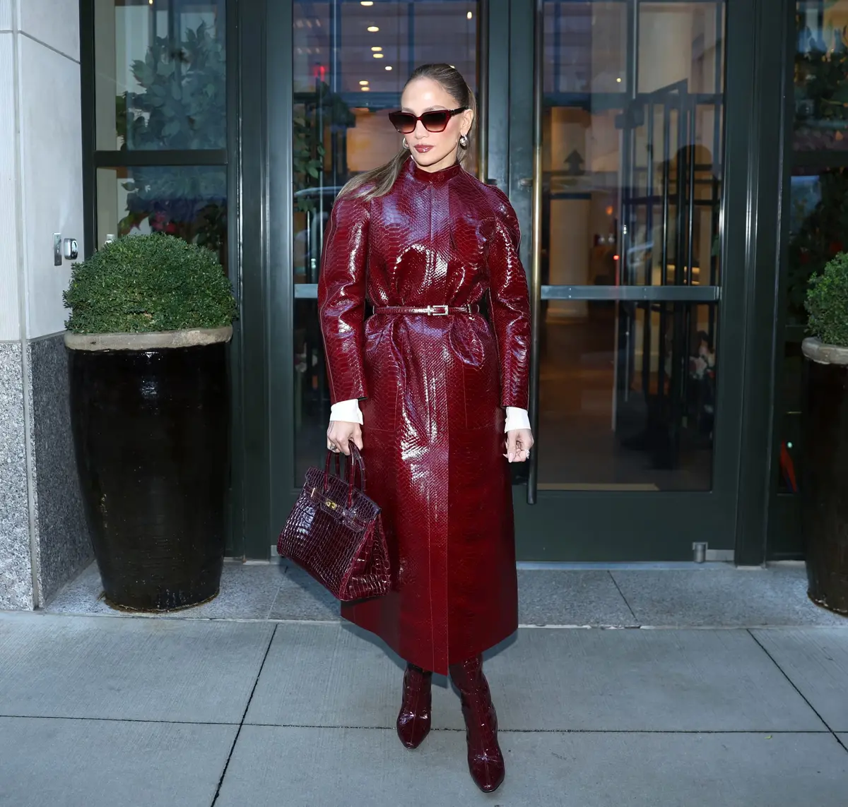 Jennifer Lopez Stuns in Bold Red Look for Office Romance Promotions