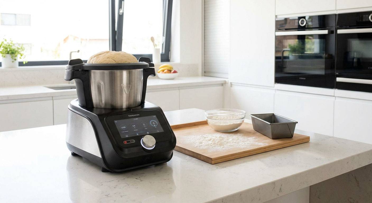 Thermomix z ciastem na chalke.