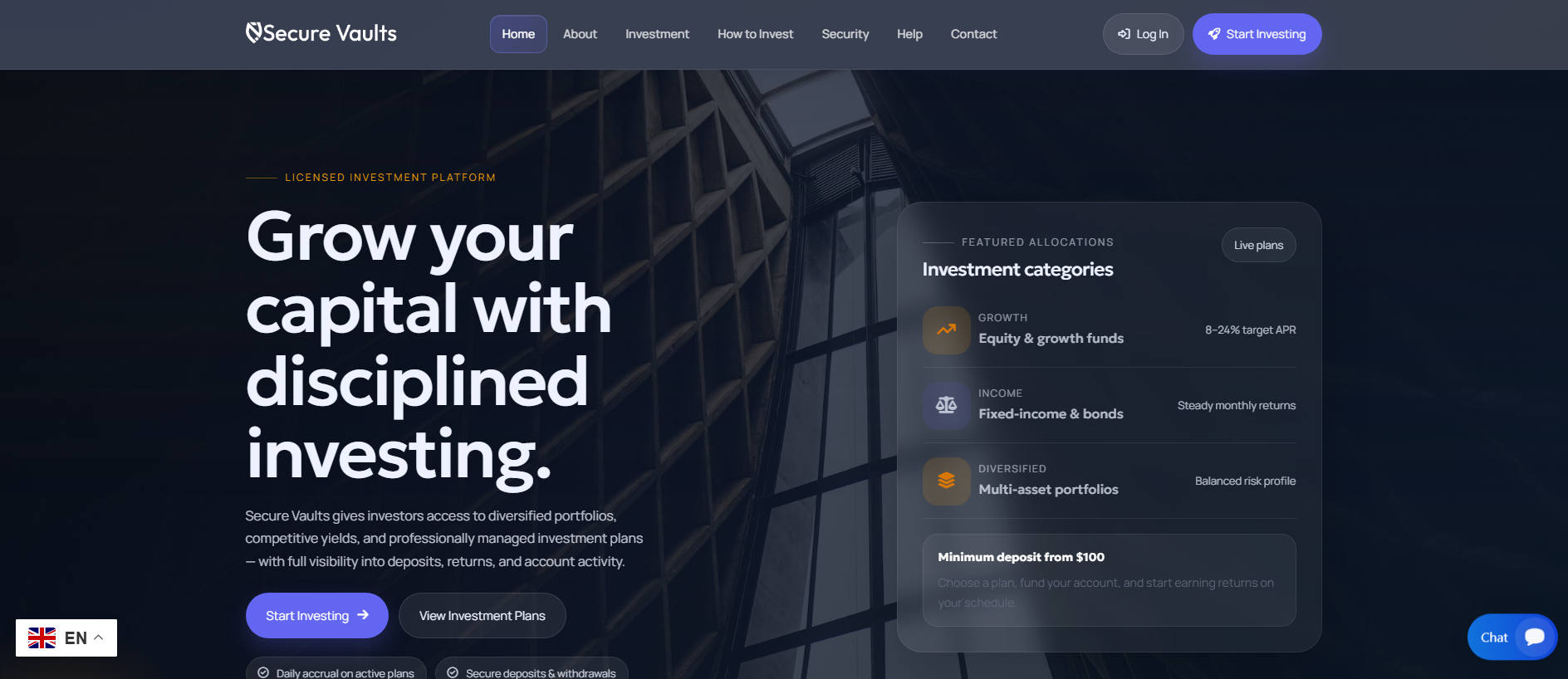 Screenshot of secure-vaults.org