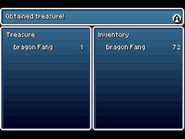 Dragon Fangs, like the Turtle Shells. How odd that I screenshotted both of these things when the inventory was 72? WHAT DOES IT MEAN
