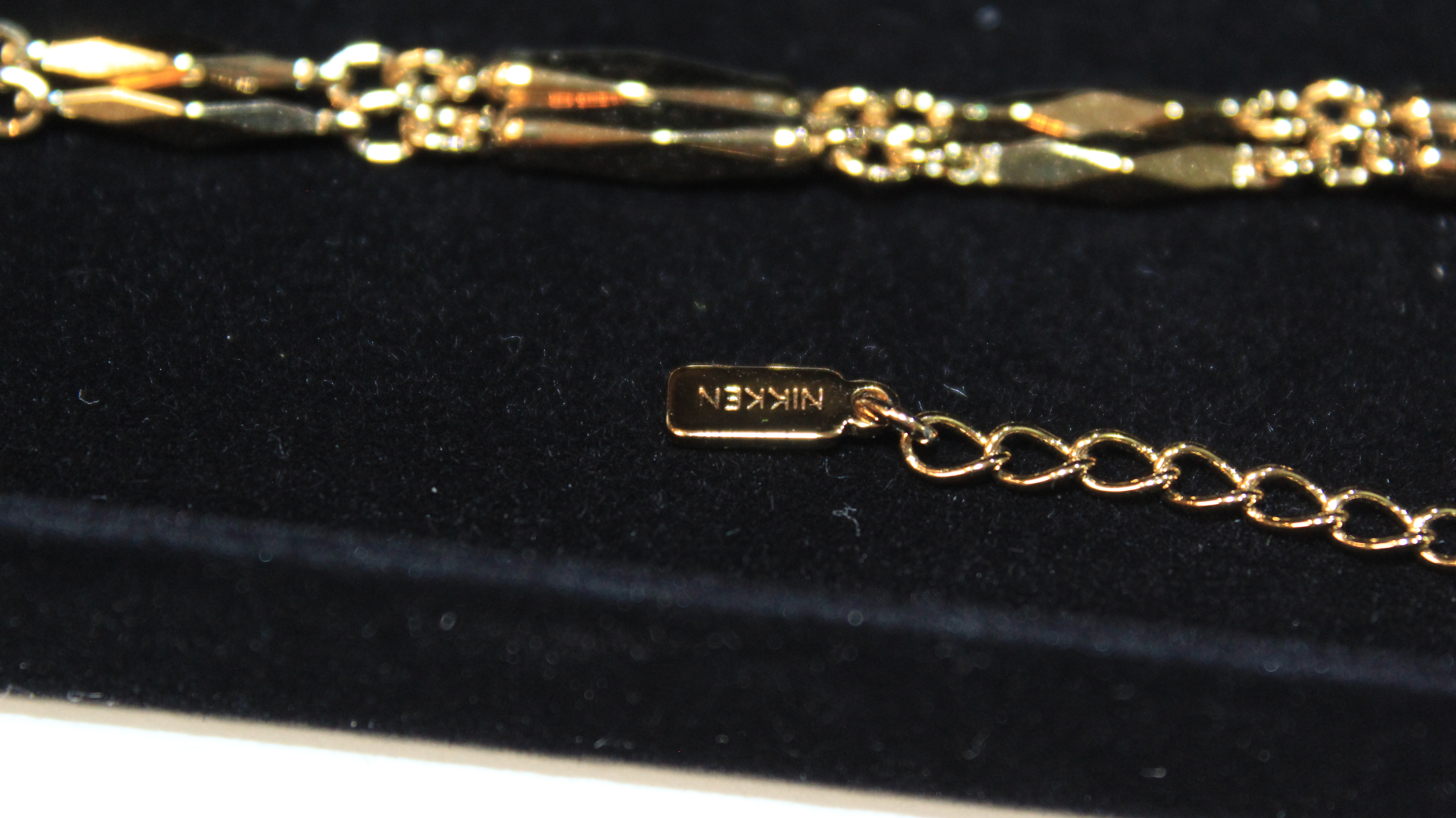 NEW NIKKEN 24K GOLD PLATED DIAMONDCUT NECKLACE 1487 NEW IN