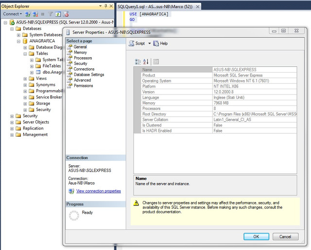 Proprieta-SQLServer
