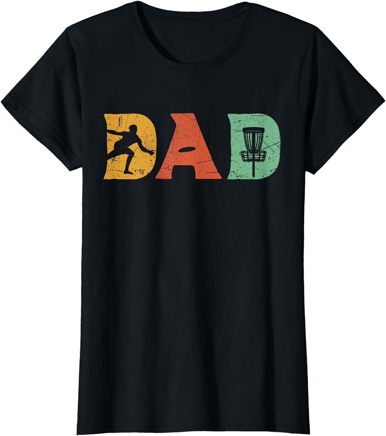 Funny Disc Golf Dad Retro Athlete Fathers Gift Ladies’ Crewneck T-Shirt