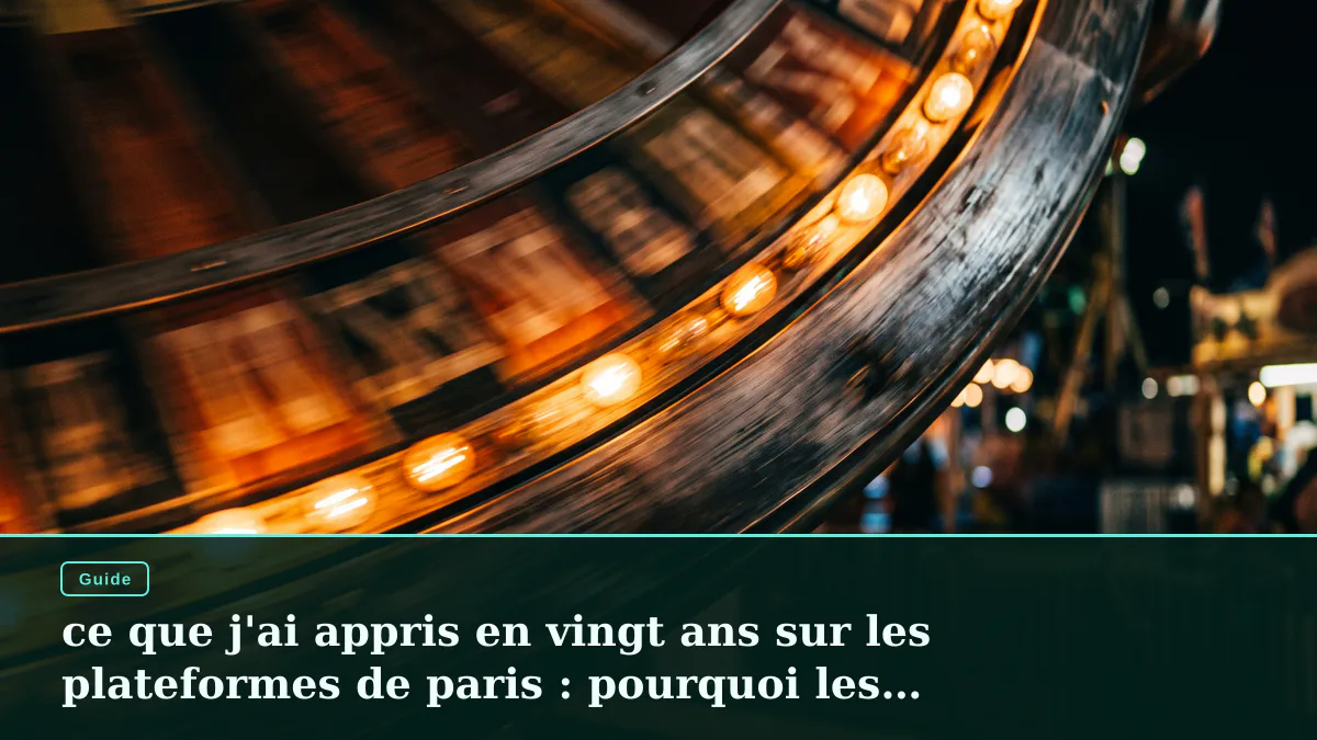 ce que j'ai appris en vingt ans sur les plateformes de paris : pourquoi les nouveaux se trompent