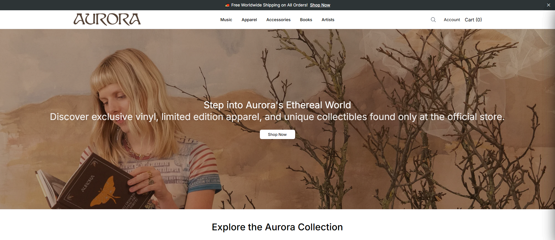 Stored capture of auroramusicstore.shop