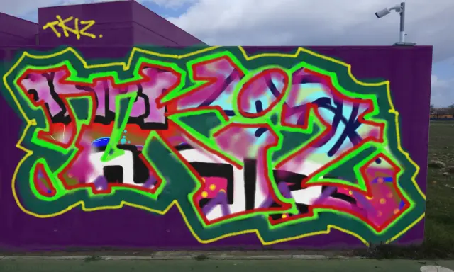 Graffiti artwork by Tkiz