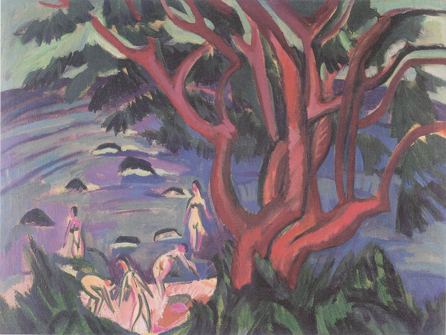 Красное дерево на пляже 1913