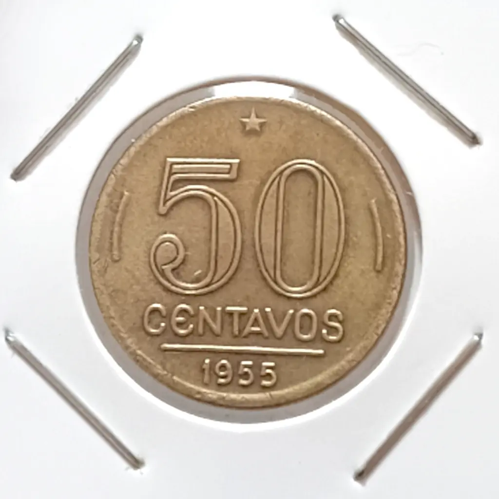 Moeda 50 Centavos 1955 Soberba KM# 563. - Foto 3