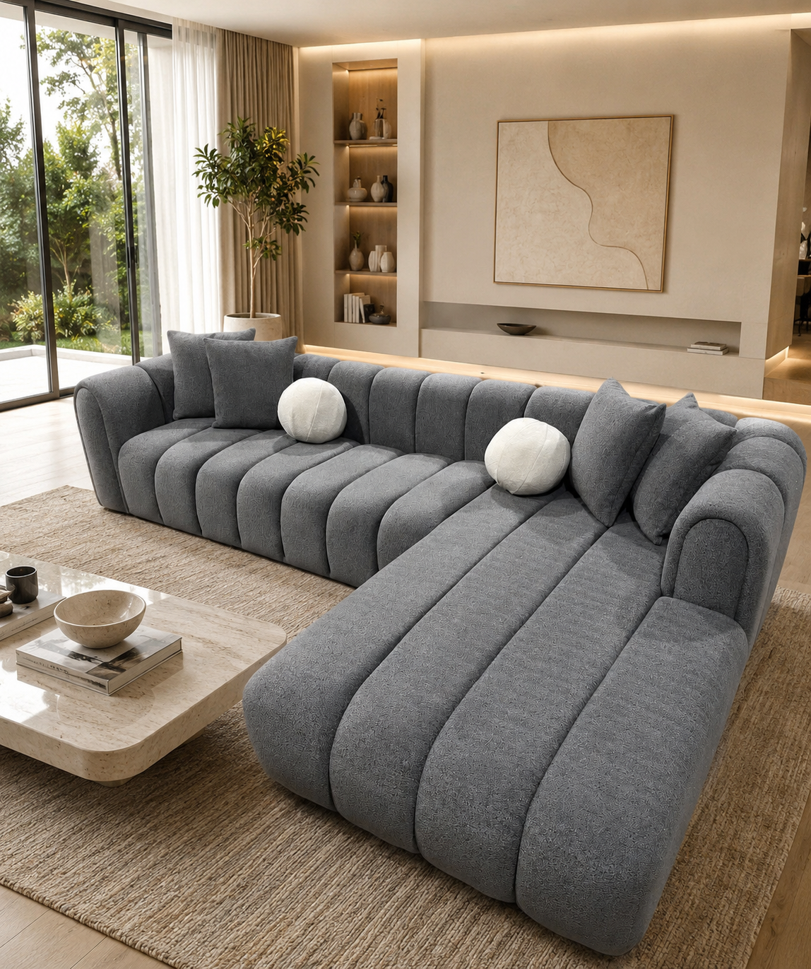 Cloud Channel 7-Seater L-Shaped Sectional Sofa
