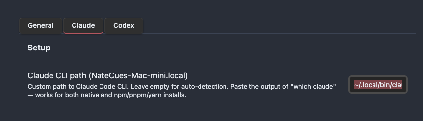 Claudian CLI path setup trong Obsidian