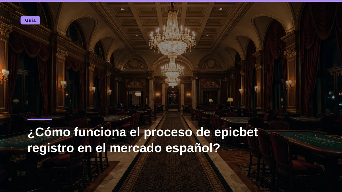 ¿Cómo funciona el proceso de epicbet registro en el mercado español?