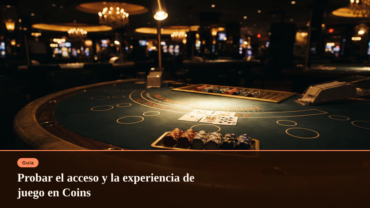 Probar el acceso y la experiencia de juego en Coins