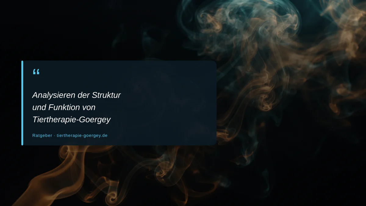 Analysieren der Struktur und Funktion von Tiertherapie-Goergey
