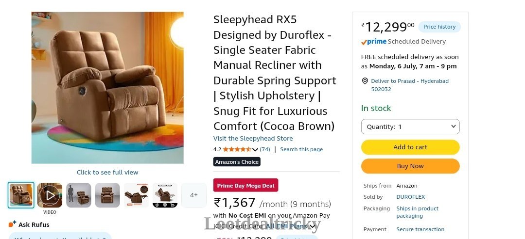 Sleepyhead Manual Recliner – Amazing Price Drop @ 8655