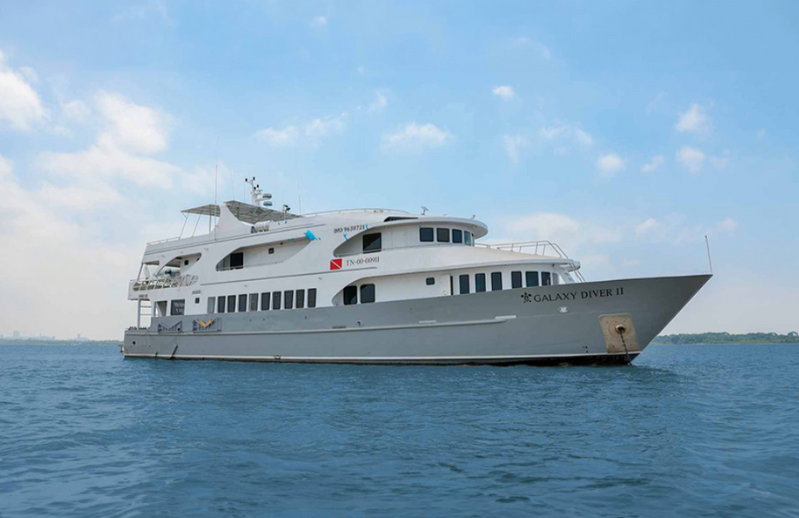 Galaxy Diver II specialized dive yacht with dive platform and equipment for underwater exploration