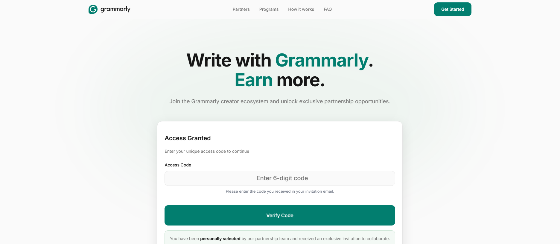 Forensic screenshot of grammarlyad.com showing the phishing page layout