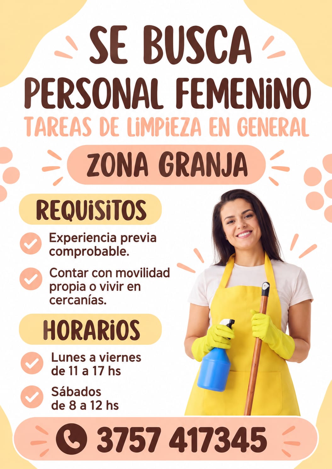 Se Busca Personal Femenino para Limpieza en Puerto Iguazú