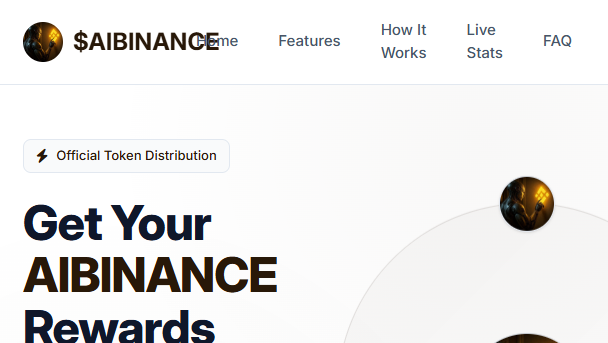 Stored capture of aibinance.tokenclaims.org